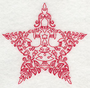 Scandinavian Christmas Star (Redwork)