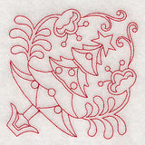 Scandinavian Christmas Tree Corner (Redwork)