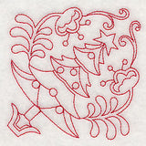 Scandinavian Christmas Tree Corner (Redwork)