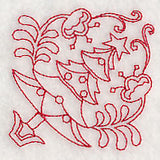 Scandinavian Christmas Tree Corner (Redwork)