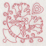 Scandinavian Christmas Bell Corner (Redwork)