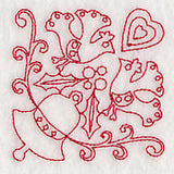 Scandinavian Christmas Bell Corner (Redwork)