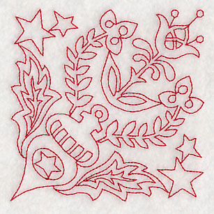 Scandinavian Christmas Ornament Corner (Redwork)