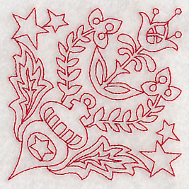 Scandinavian Christmas Ornament Corner (Redwork)