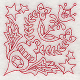 Scandinavian Christmas Ornament Corner (Redwork)