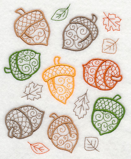 Fall Leaves and Acorns