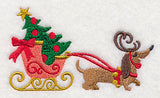 Dachshund Pulling Sleigh