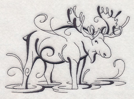 Inky Moose in Water