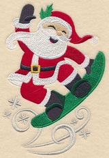 Snowboarding Santa