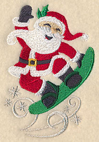 Snowboarding Santa