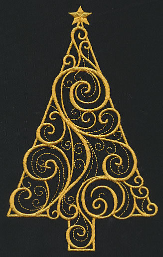Filigree Christmas Tree (Goldwork)