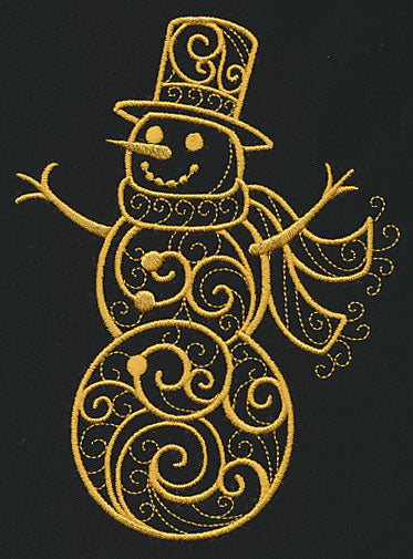 Filigree Snowman (Goldwork)