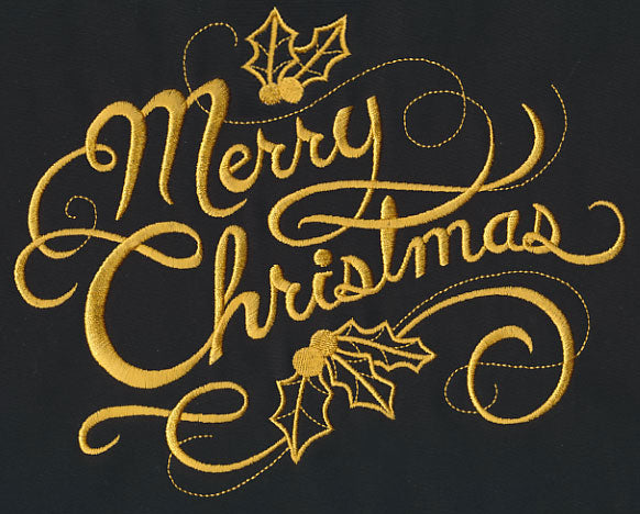 Filigree Merry Christmas (Goldwork)