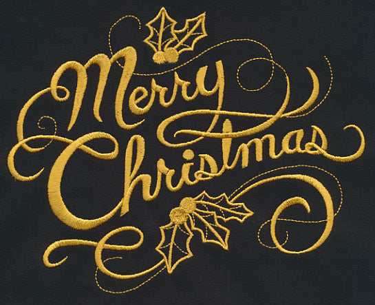 Filigree Merry Christmas (Goldwork)