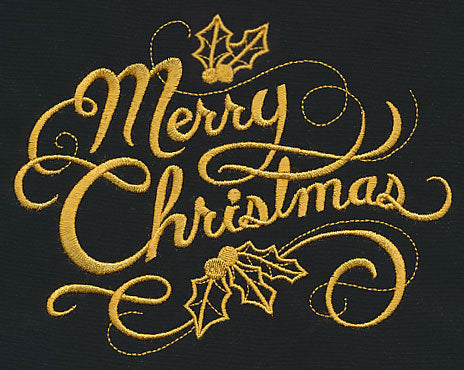 Filigree Merry Christmas (Goldwork)