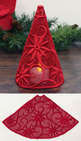 Filigree Tree with Poinsettias (Lace)