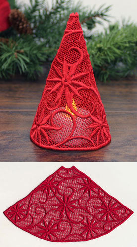 Filigree Tree with Poinsettias (Lace)