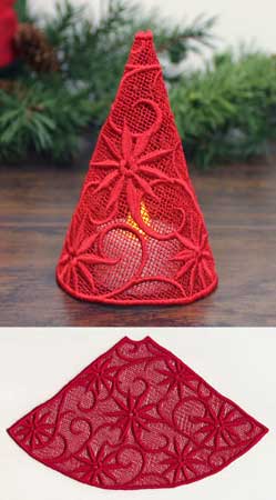 Filigree Tree with Poinsettias (Lace)