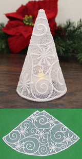 Filigree Tree with Snowflakes (Lace)
