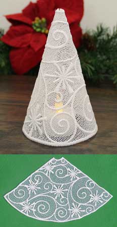 Filigree Tree with Snowflakes (Lace)