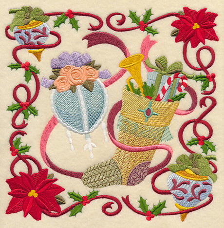 Victorian Christmas Stocking Collage