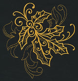 Filigree Holly (Goldwork)