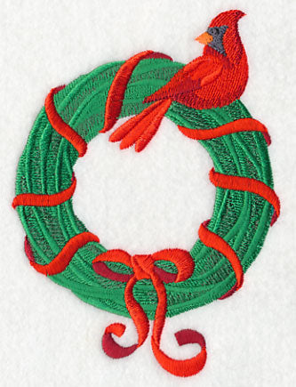 Christmas Wreath and Cardinal