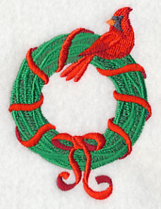 Christmas Wreath and Cardinal