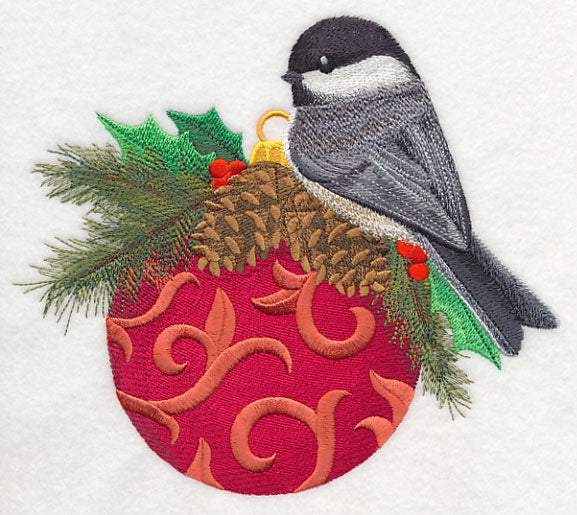 Christmas Chickadee on Ornament