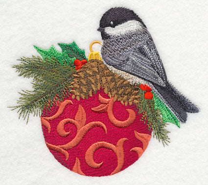 Christmas Chickadee on Ornament