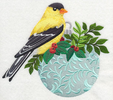 Christmas Goldfinch on Ornament