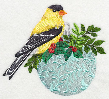 Christmas Goldfinch on Ornament