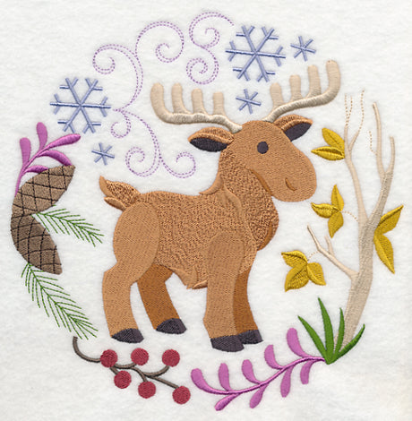 Winter Woodland Moose