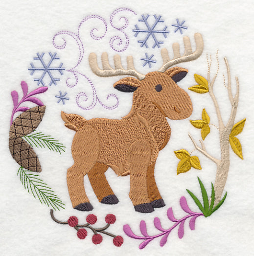 Winter Woodland Moose