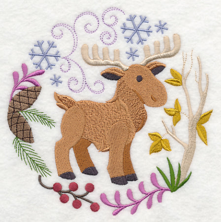 Winter Woodland Moose