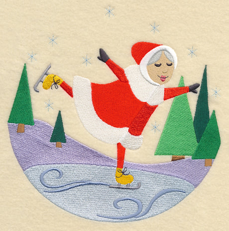 Skating Mrs. Claus Scene