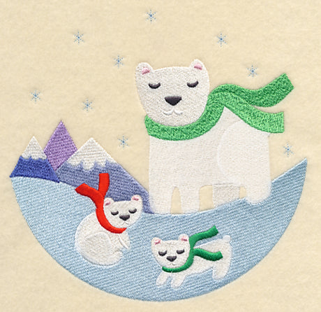 Polar Bear and Cubs Scene