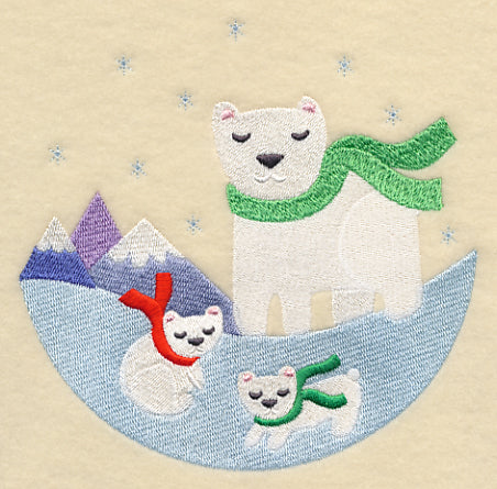 Polar Bear and Cubs Scene