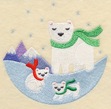 Polar Bear and Cubs Scene