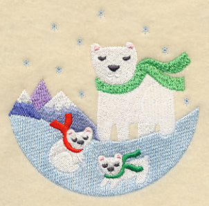 Polar Bear and Cubs Scene