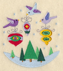 Birds and Ornaments Scene