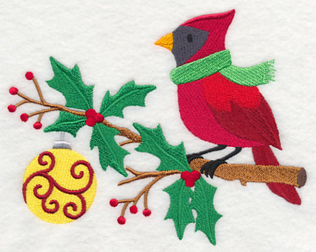 Country Christmas Cardinal on Branch