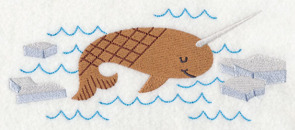 Swimming Arctic Narwhal