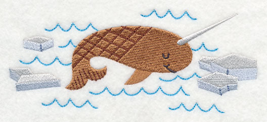 Swimming Arctic Narwhal