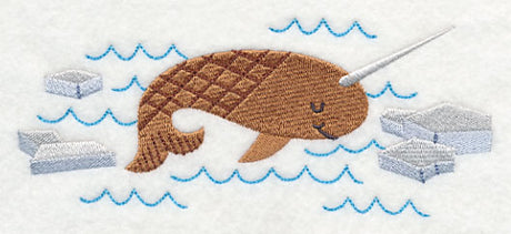 Swimming Arctic Narwhal