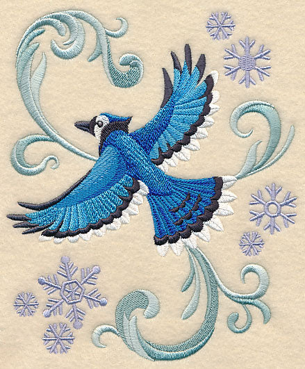 Flying Blue Jay Flourish