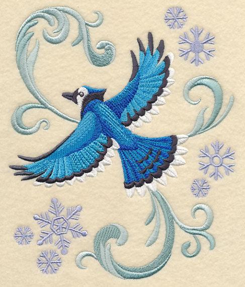 Flying Blue Jay Flourish