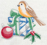 Bird on Christmas Gift (Toile)