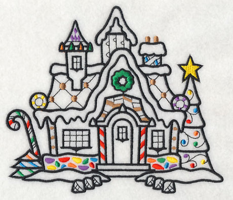Gingerbread House 4 (Blackwork)