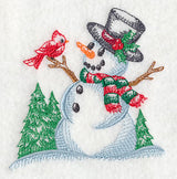 Snowman with Feathered Friend (Toile)